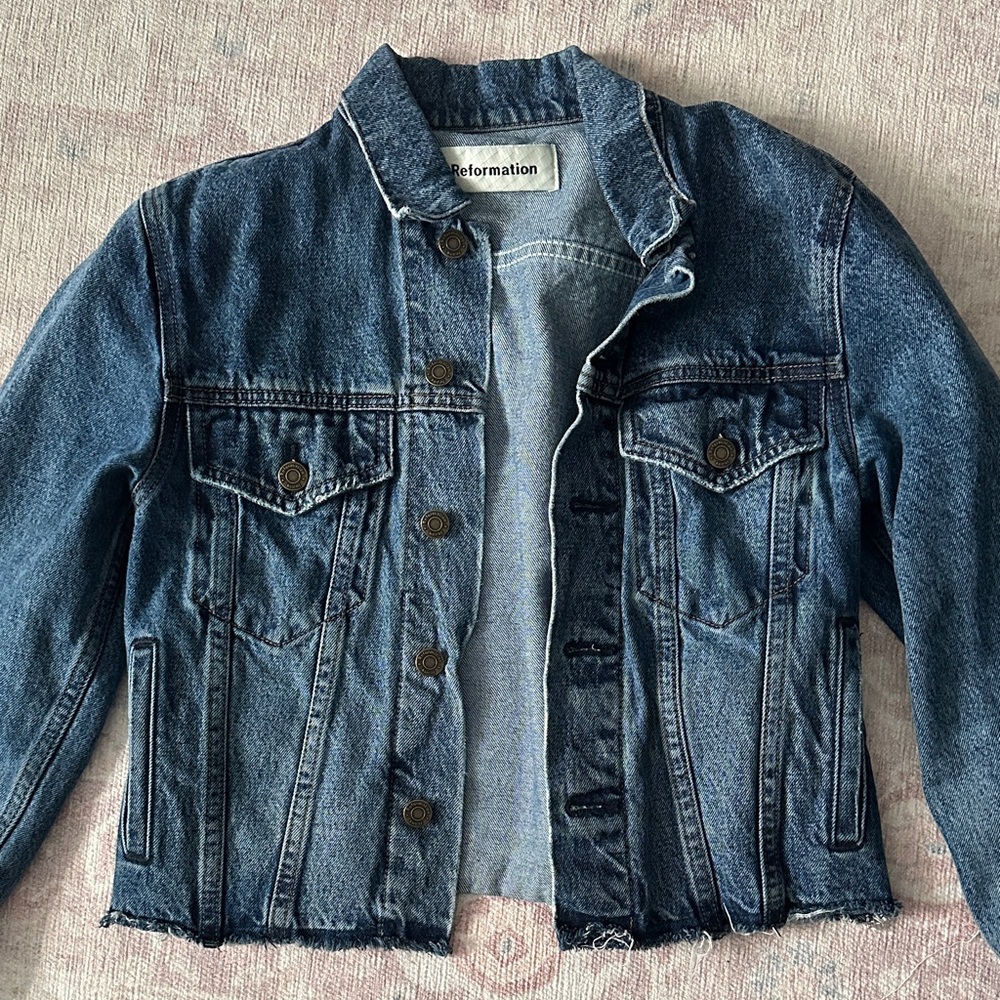 Reformation Badlands Classic Blue Denim Jacket XS
